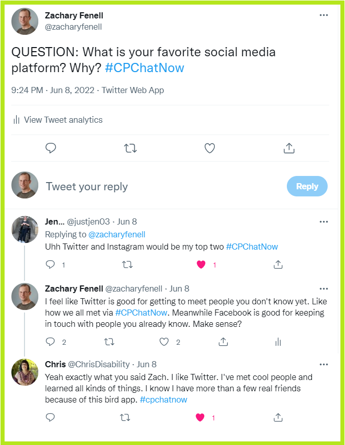 The #CPChatNow community discusses their favorite social media platforms. 
