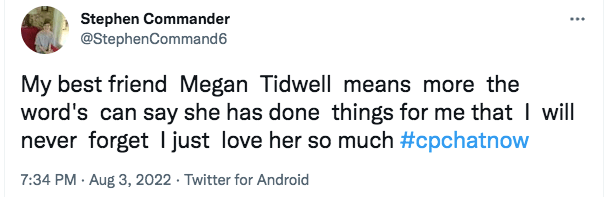 stephen shares his best friend megan tidwell means more than word's can say and she's done things for him that he will never forget. 