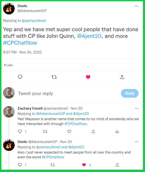 Zachary and Devin discuss further ways #CPChatNow has impacted their lives.