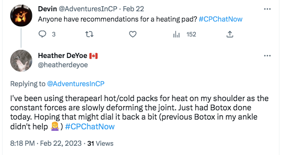 i asked if anyone had recommendations for a heating pad, heather tweets she uses therapearl hot and cold packs on her shoulder joint and she has had botox done today