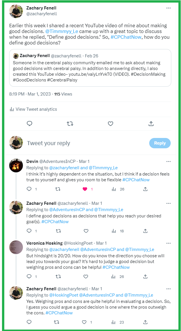 Participants in #CPChatNow discuss what makes a decision a good decision.