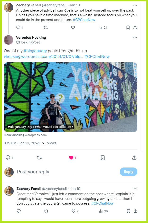 Zachary and Veronica discuss not beating yourself up over the past.