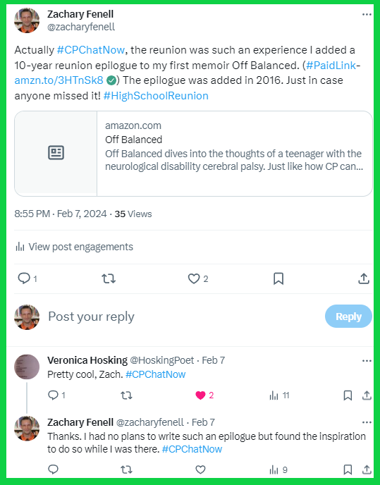 Zachary talks about adding a 10-year reunion epilogue to his first memoir Off Balanced.