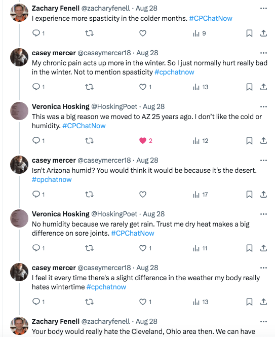 zach, casey, and veronica discussing spasticity in cool weather and changes